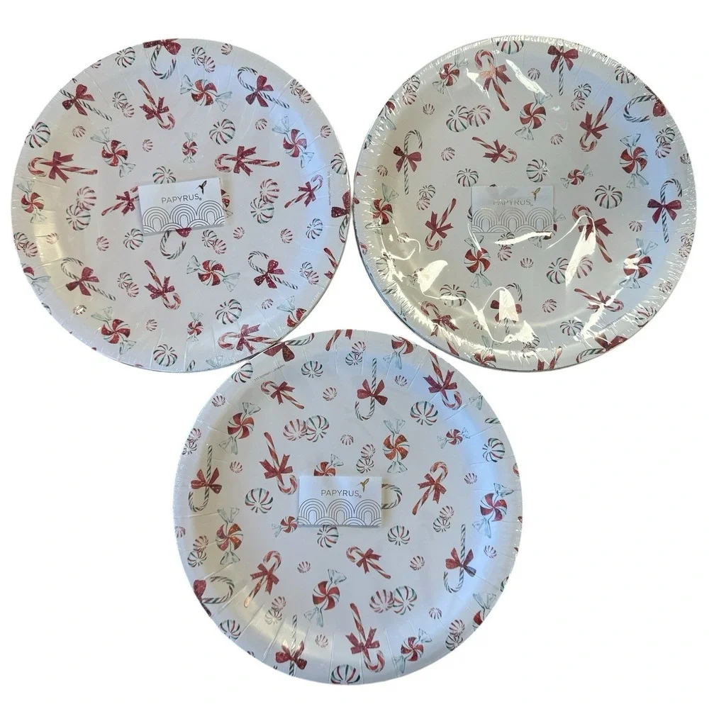 PAPYRUS Peppermint Candy Cane 48 Dinner Plates 10